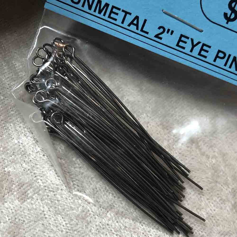 Gunmetal 2" Eye Pins