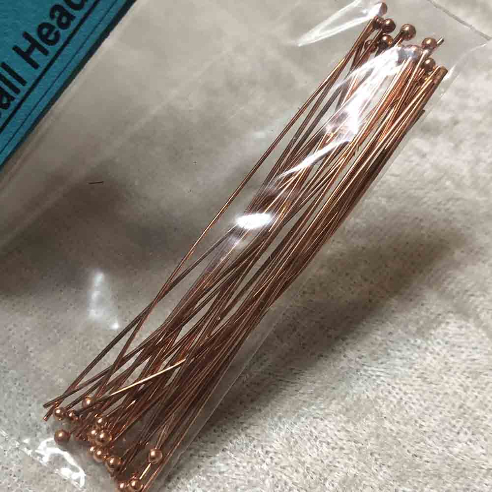 Copper 2 1/2" Ball Head Pins