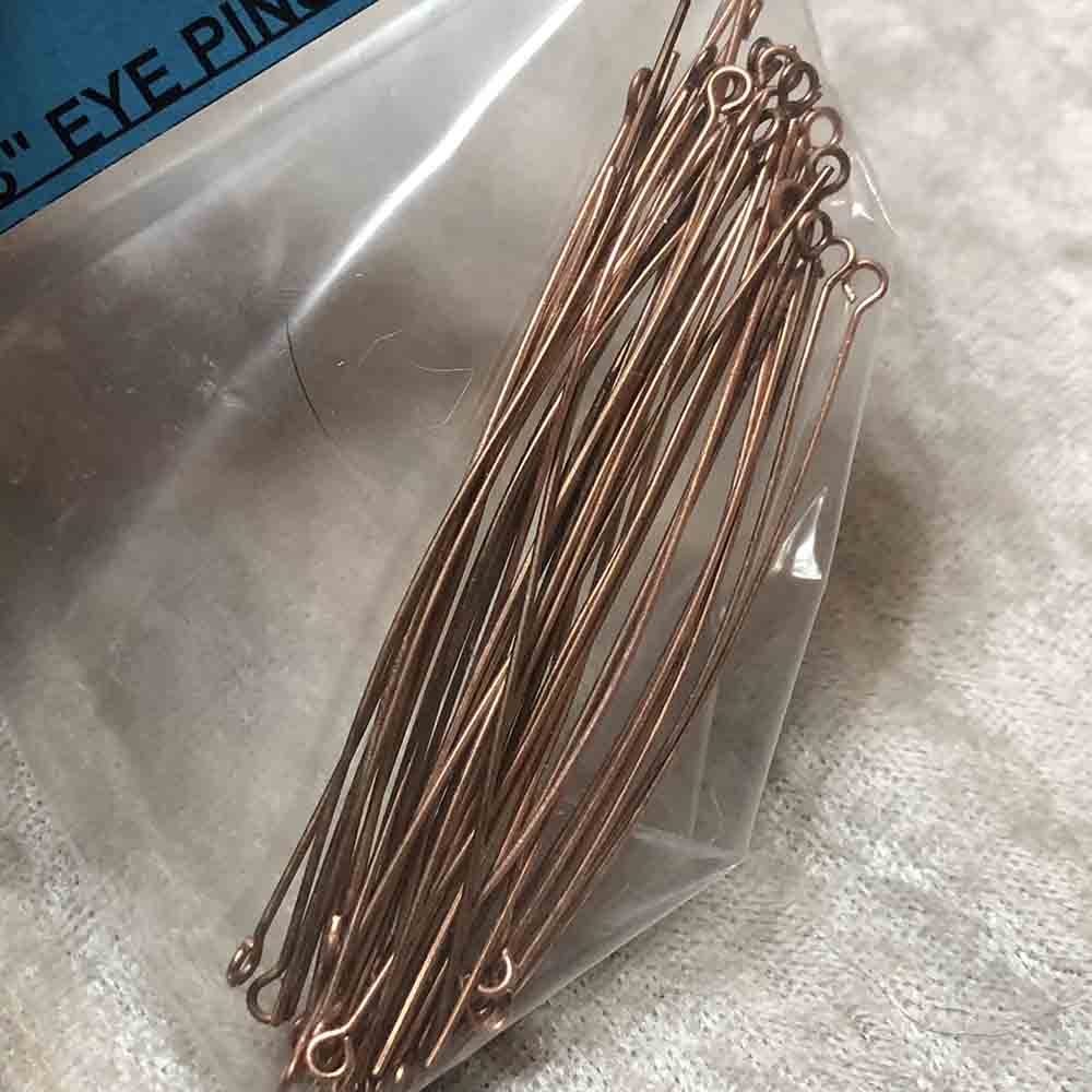 Copper Plated 3" Eye Pins