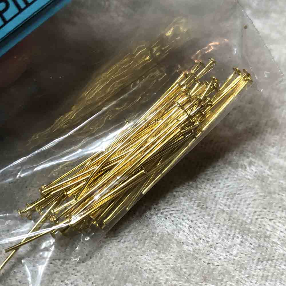 Gold Plated 1 1/4" Head Pins