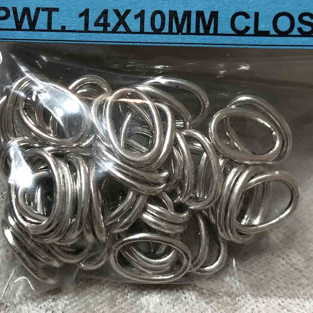 Pewter 14x10mm Closed Ring