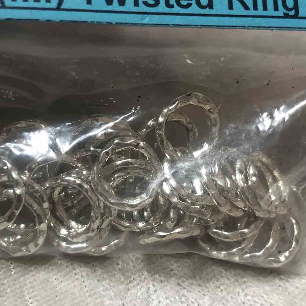 Silver Plated 8mm(IM) Twisted Ring