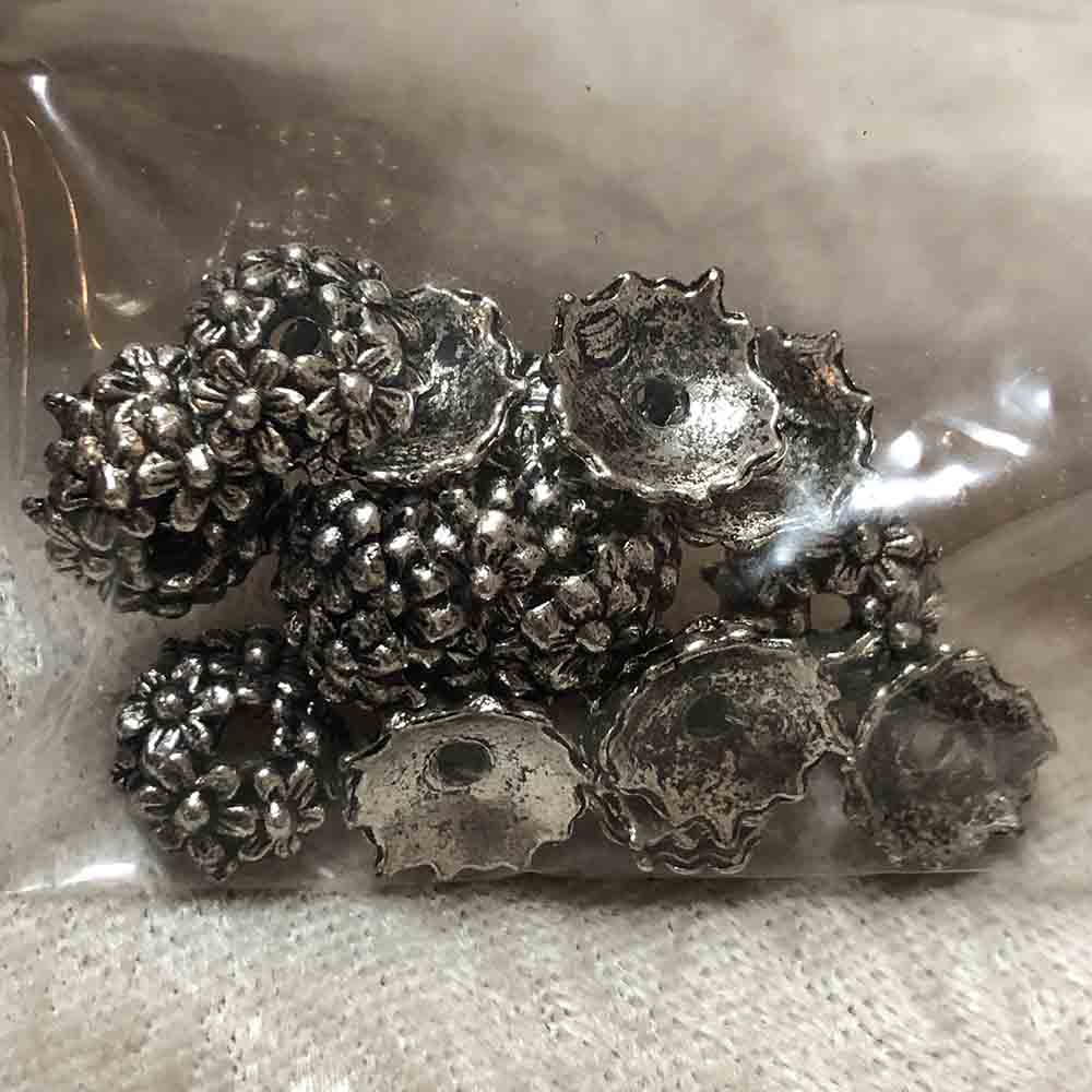 Pewter Daisy Chain Bead Caps