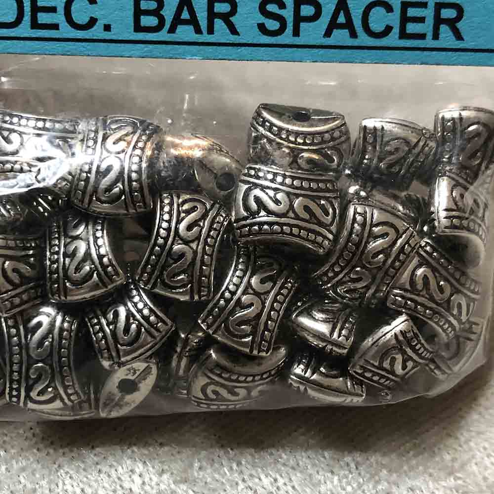 Silver Plated Plastic Designs Bar Spacer Beads