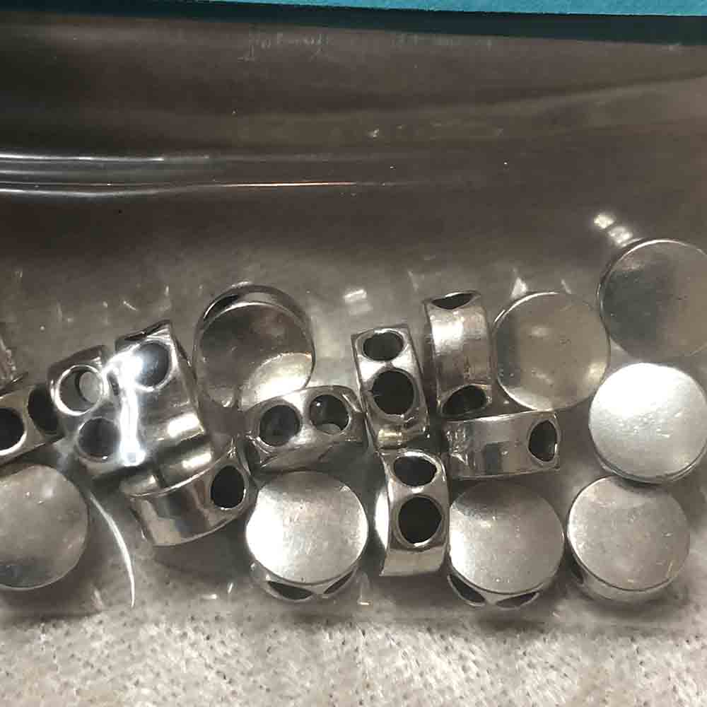 Pewter Round 2-Strand Spacer Beads