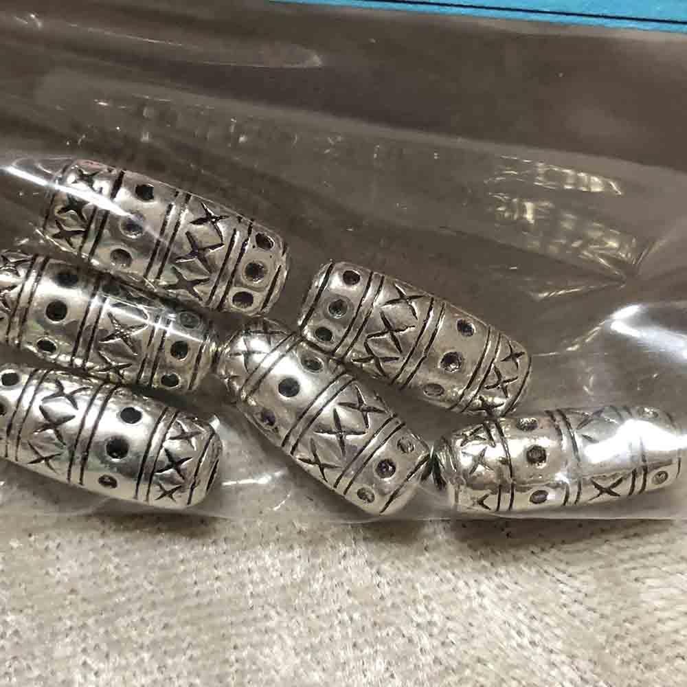 Pewter Decorative Barrel Beads