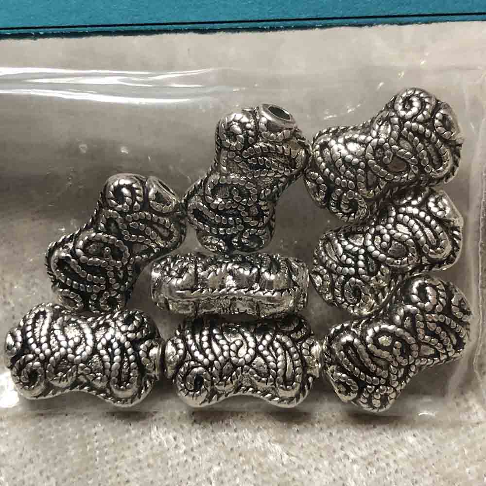 Pewter Loopy Bow Tie Beads