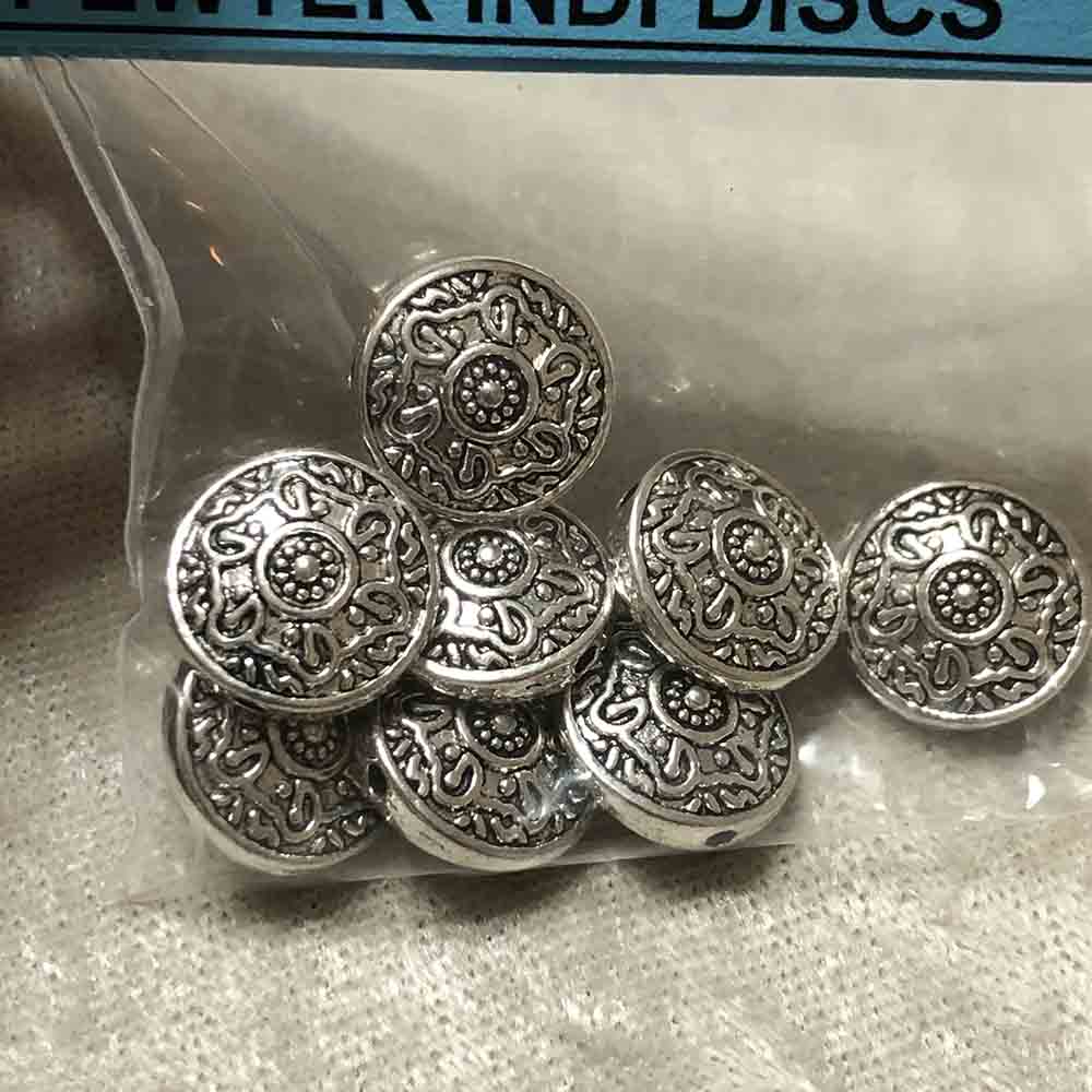 Pewter Indi Disc Beads