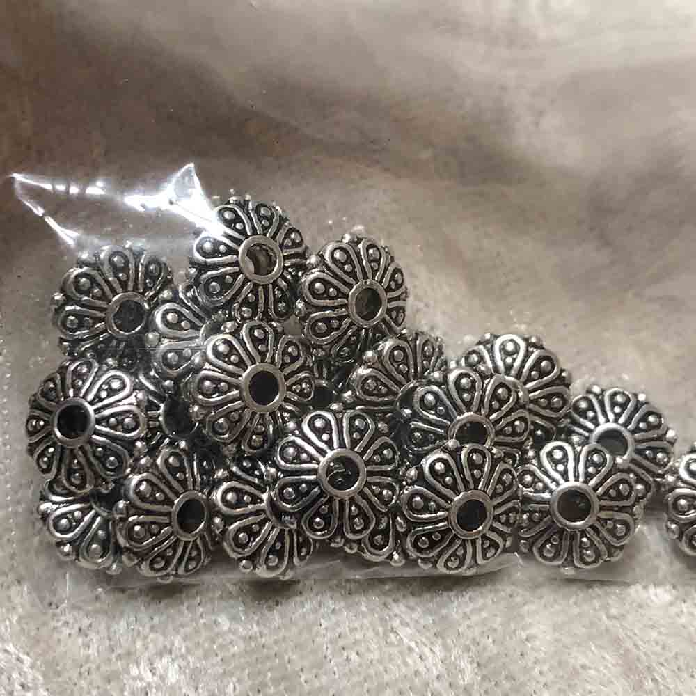 Pewter Small Dresden Plate Disc Beads