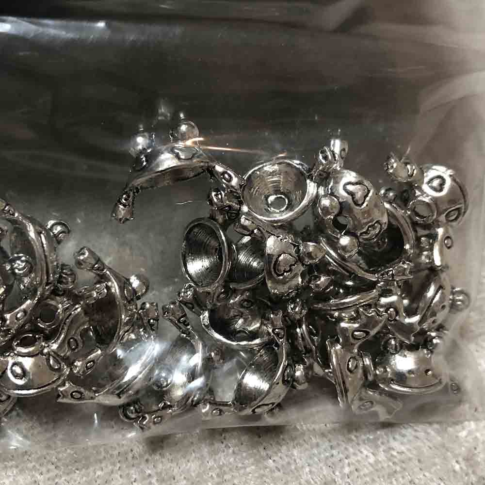 Pewter Froggy and Winged Bead Caps