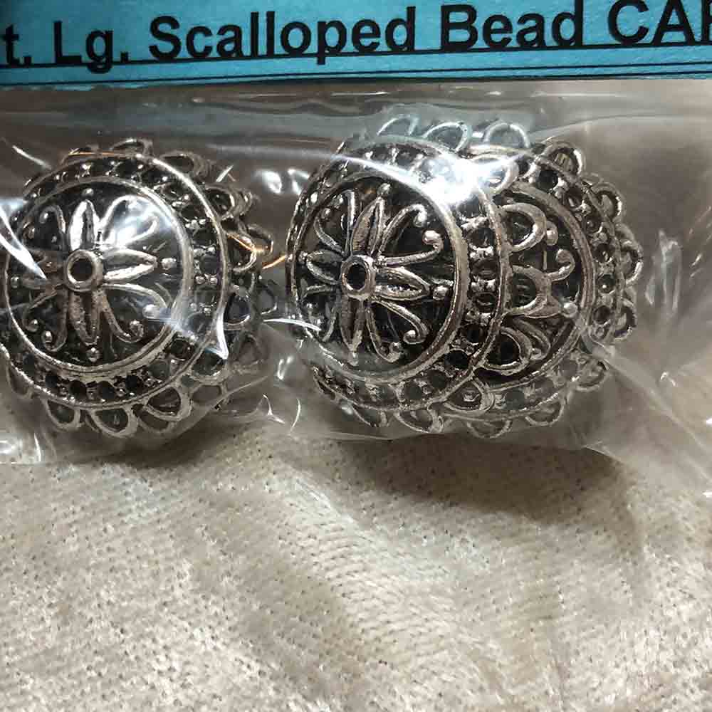 Pewter Large Scalloped Bead Caps