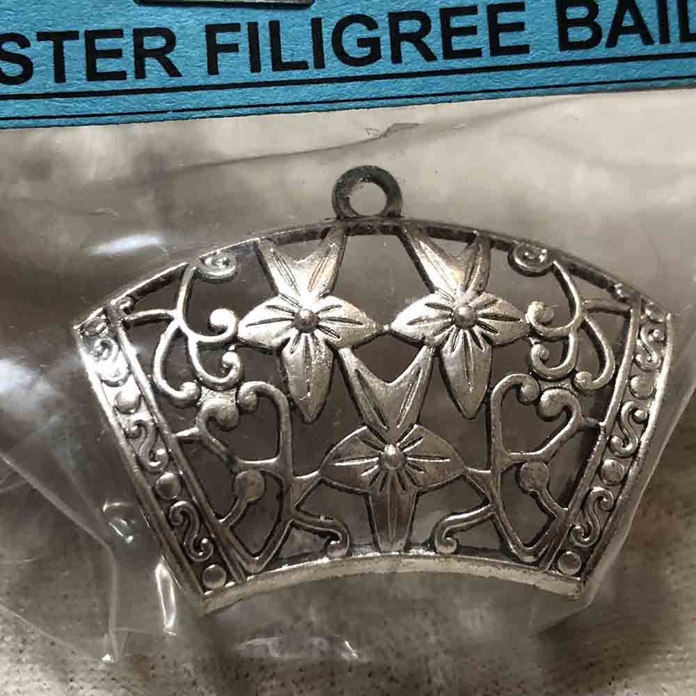 Pewter Large Aster Filigree Bails