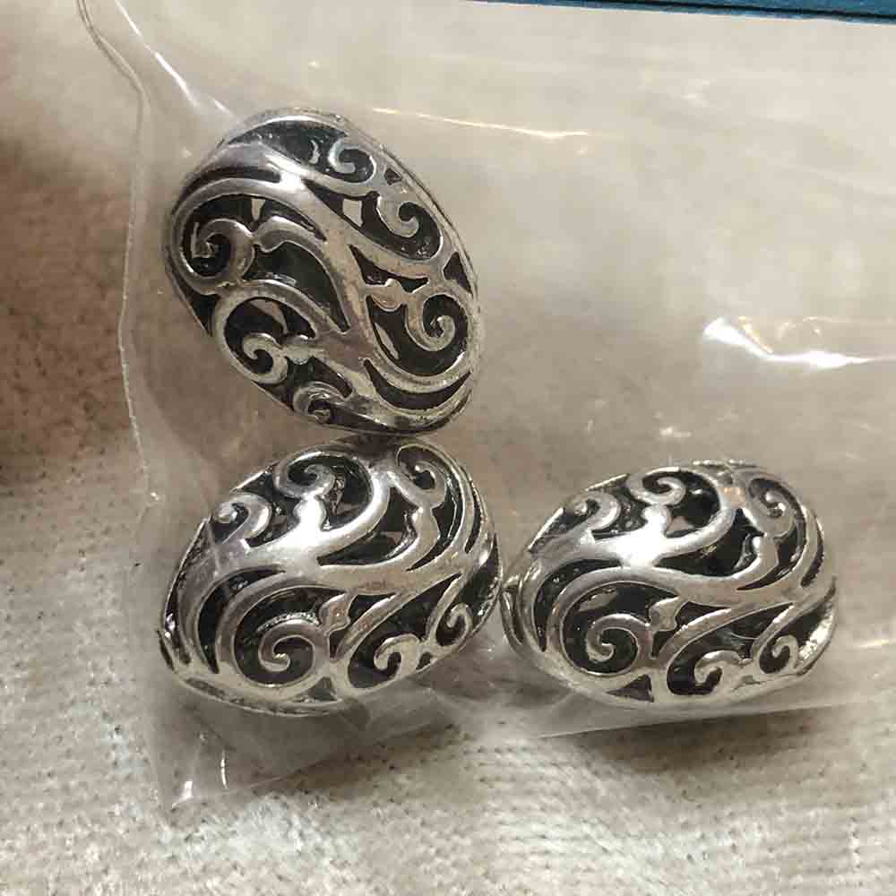 Pewter Teardrop Filigree Beads