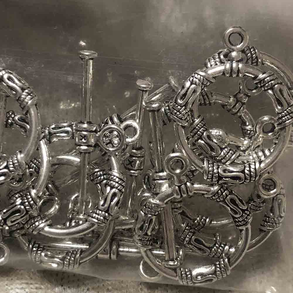 Pewter Large Banded Toggles