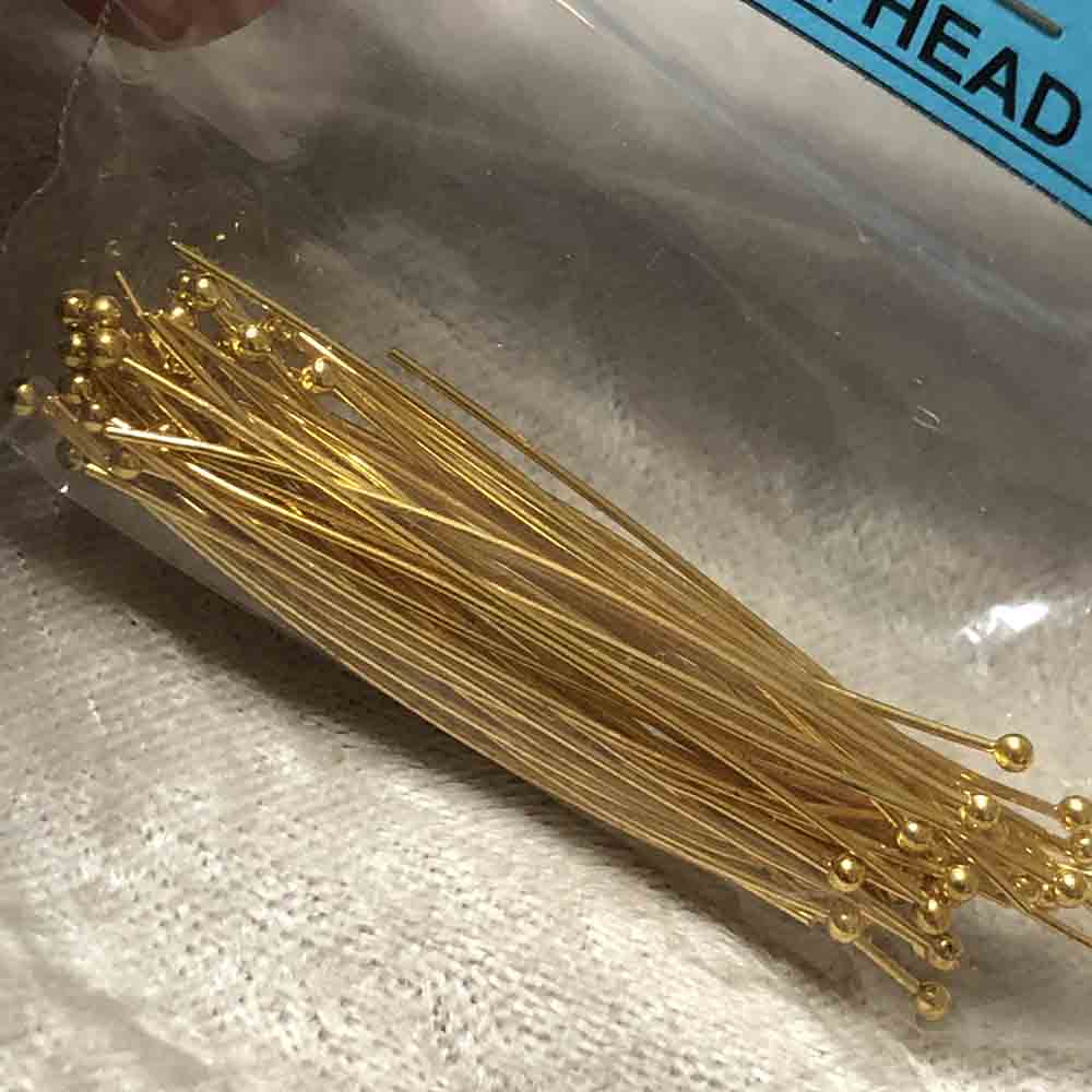 Gold Plated 2" Ball Head Pins