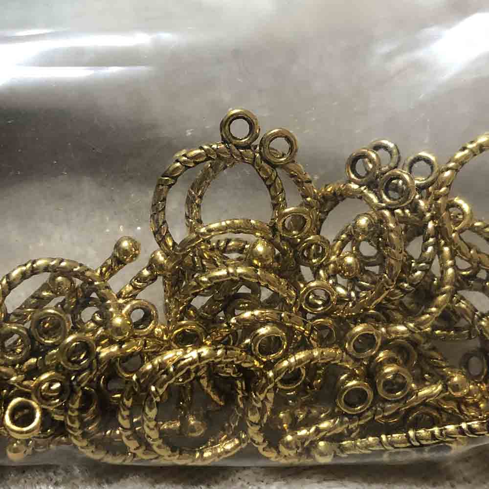 Gold Plated 2-Strand Twisted Toggle Clasps