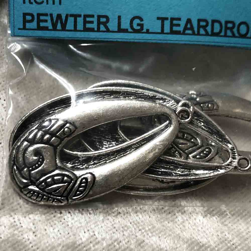 Pewter Large Teardrops