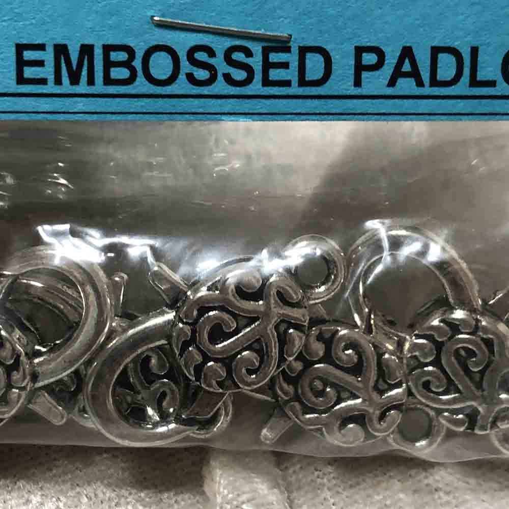 Pewter Embossed Padlock Clasps