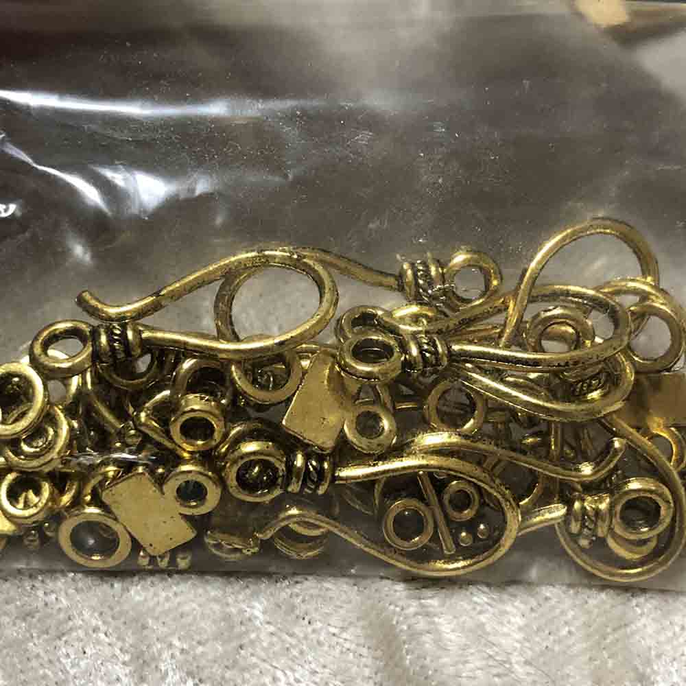 Gold Plated Hook & Rectangle Eye Clasps