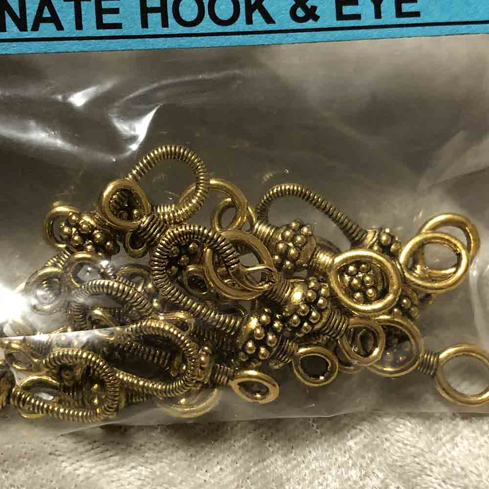 Gold Plated Ornate Hook and Eye Clasps