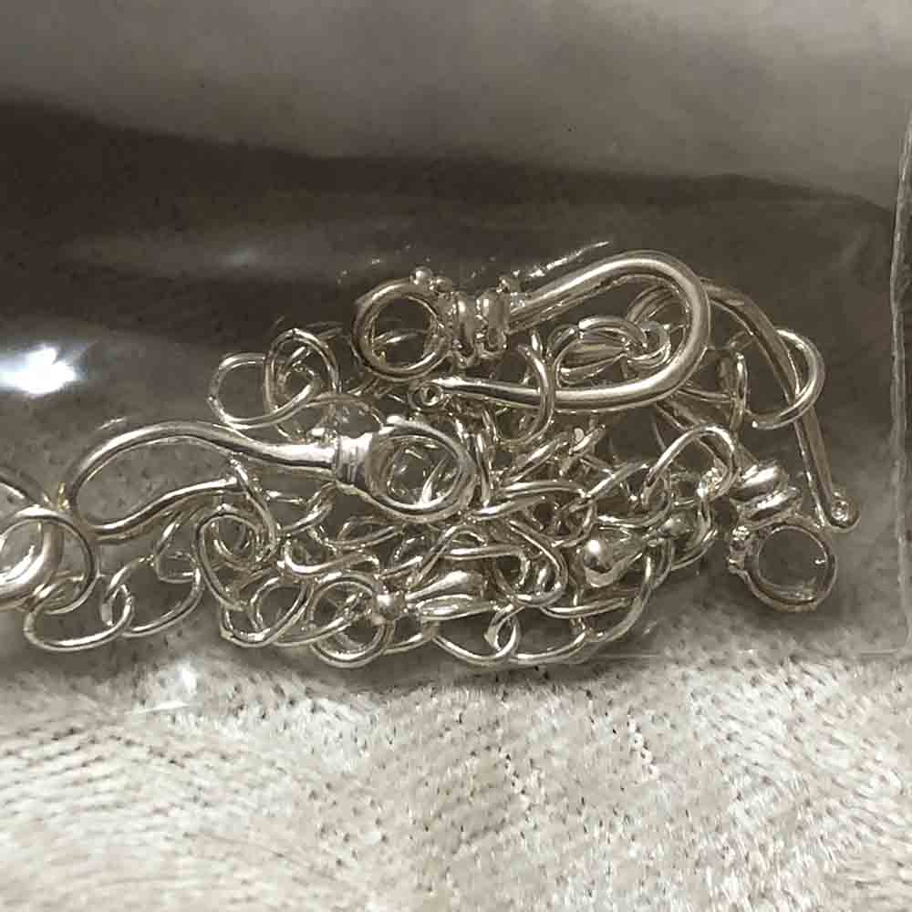 Silver Plated Adjustable Hook and Eye Clasps