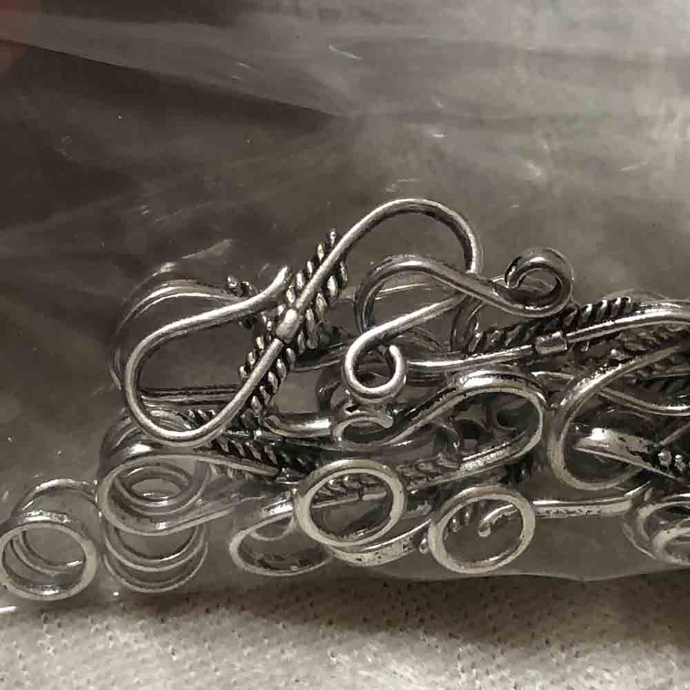 Pewter Feather S Hook Clasps