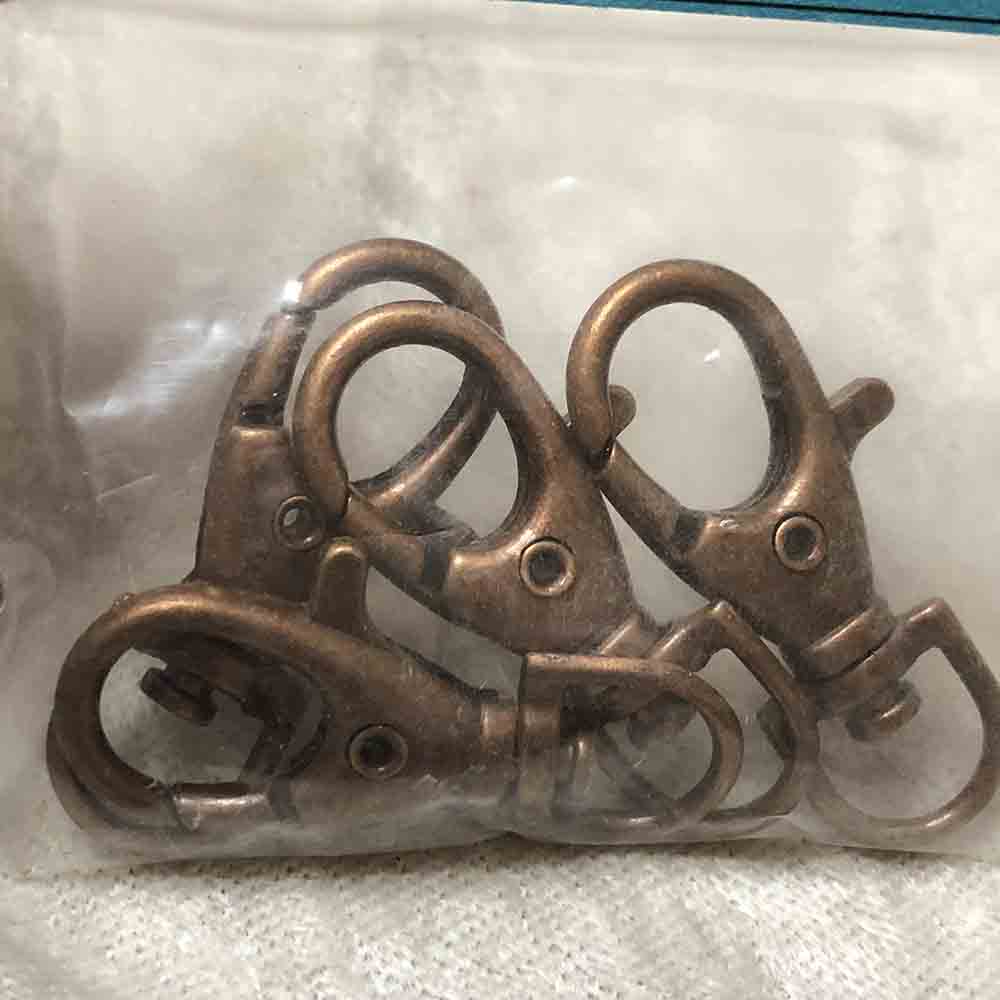 Antique Copper Lobster Clasp with Swivel