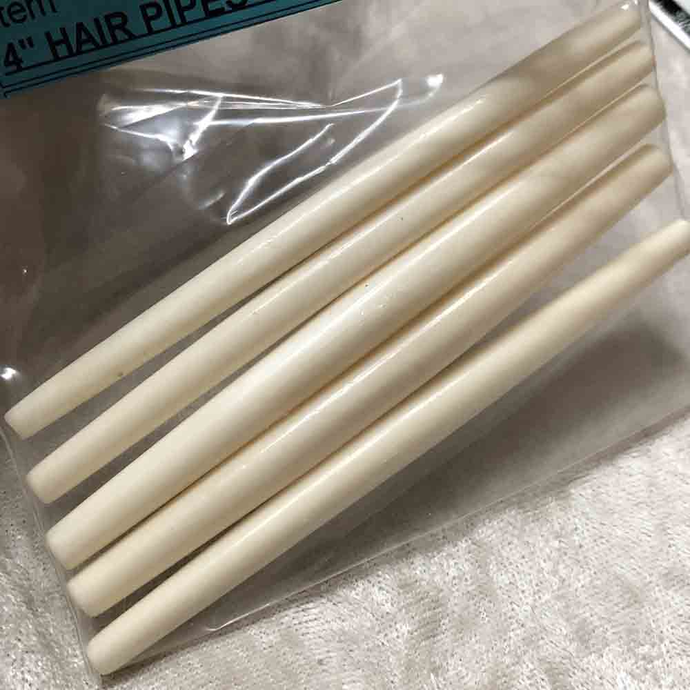 4" White Bone Hair Pipes