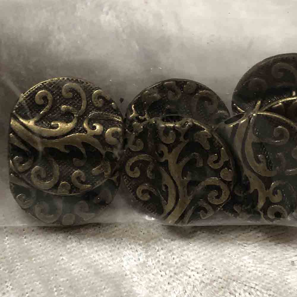 Antique Brass Viney Disc Beads