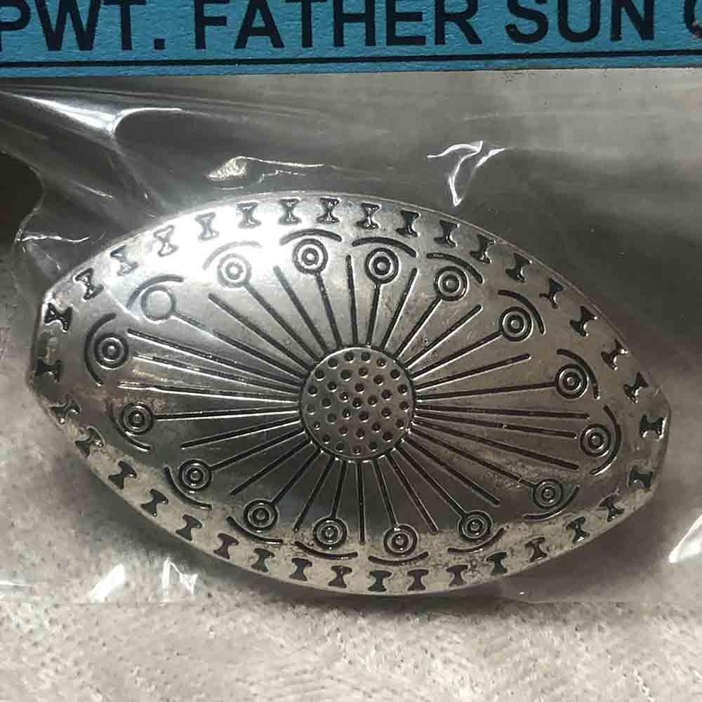 Pewter Large Father Sun Oval Bead