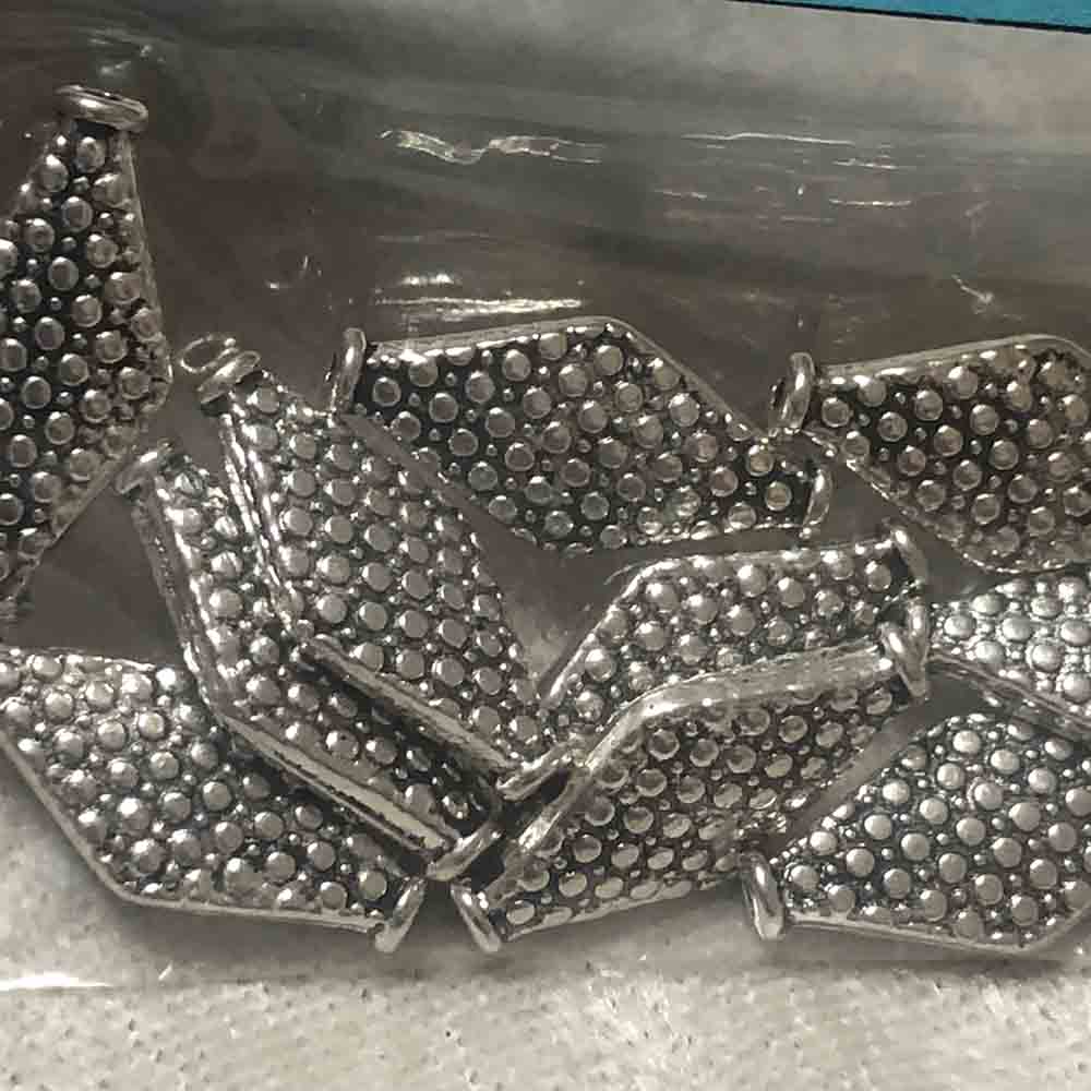 Pewter Dotted Diamond Beads