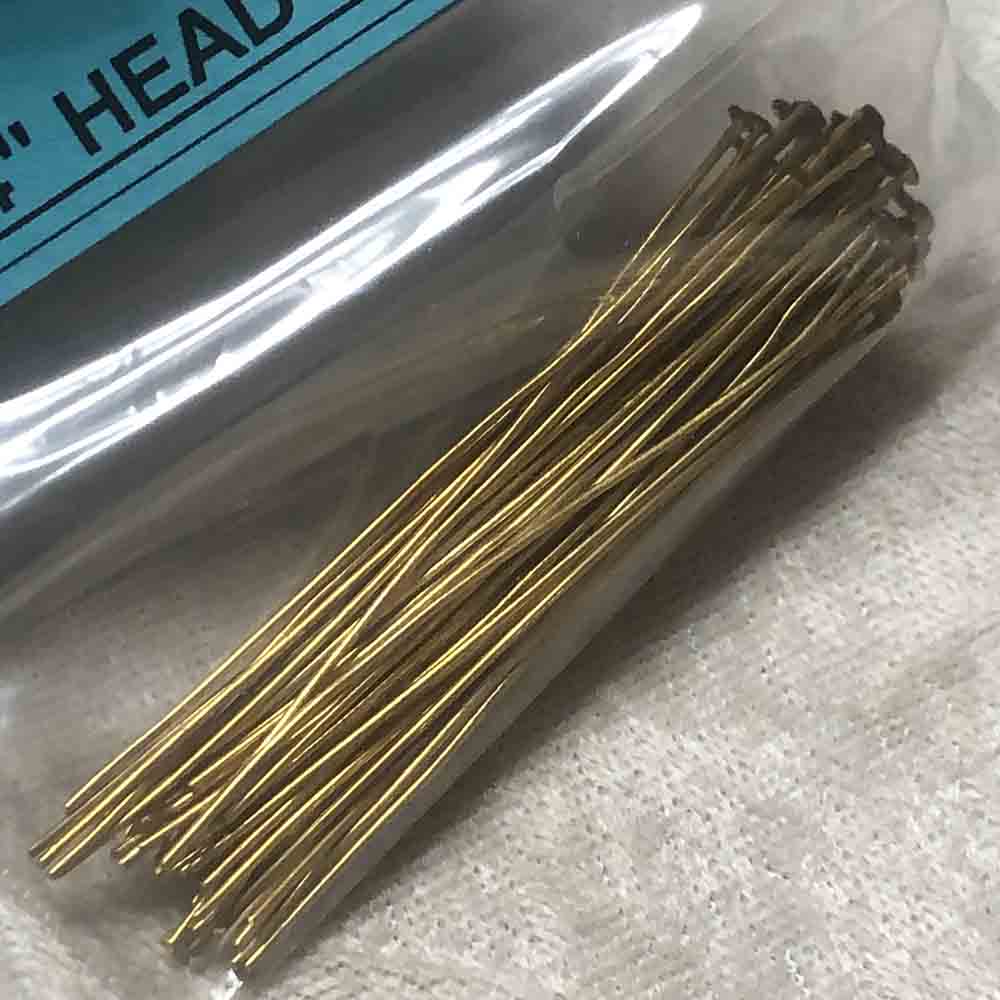 Antique Brass 2 1/4" Head Pins