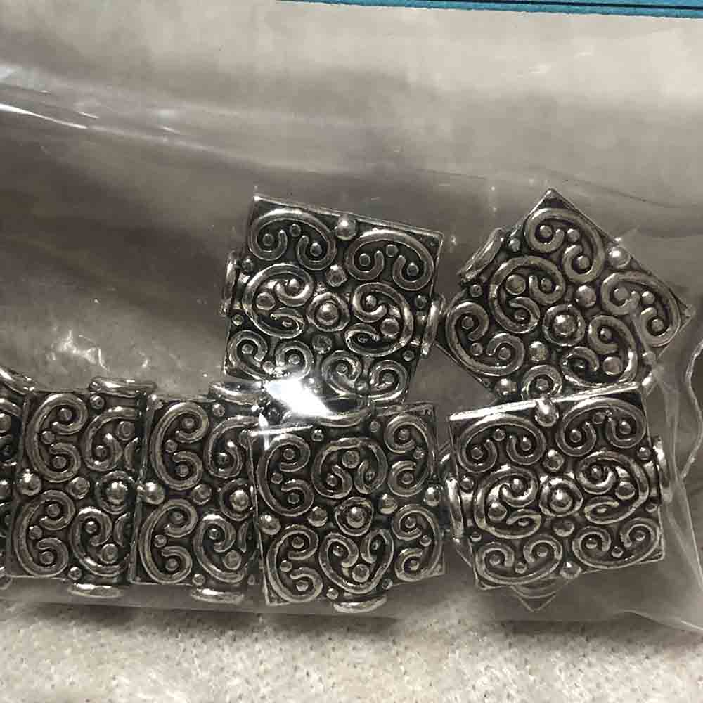 Pewter Curlique Scroll Beads