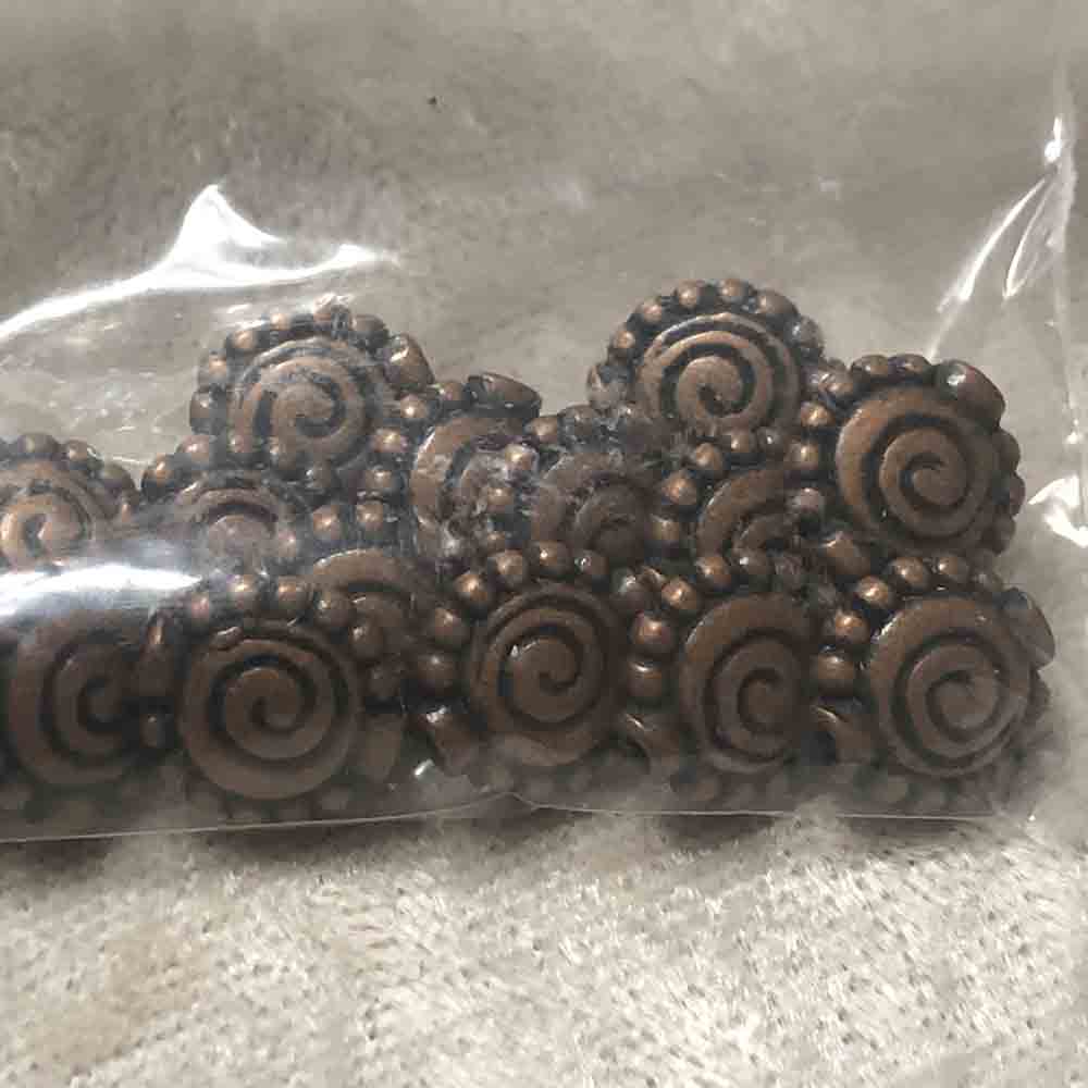 Antique Copper Optical Illusion Disc Beads