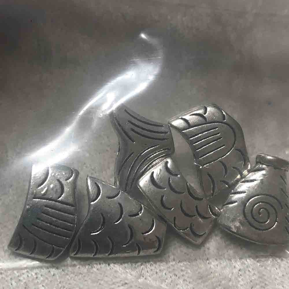 Pewter Filet -Of-Fish Puzzle Set Beads