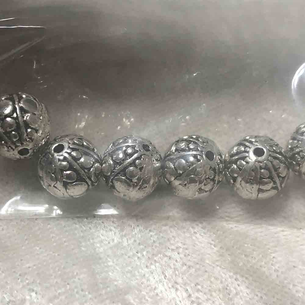 Pewter Rond Dotted Sphere Beads