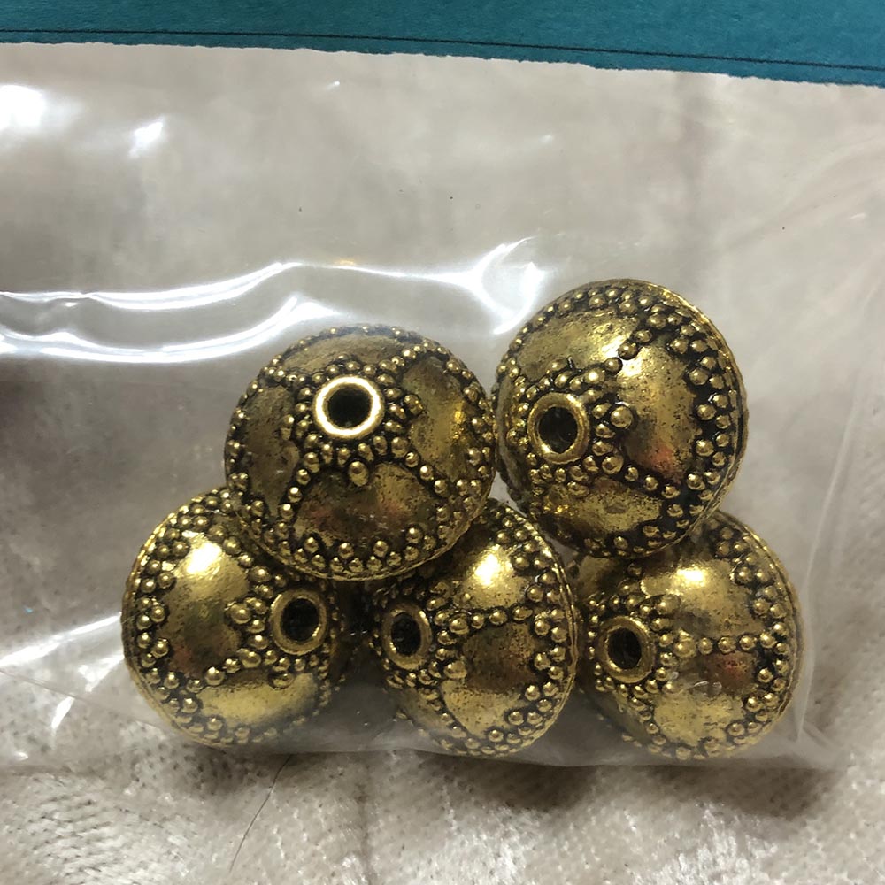 Gold Plated Fancy Ornament Beads