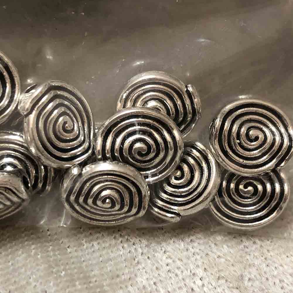 Pewter Small Circling In Disc Beads