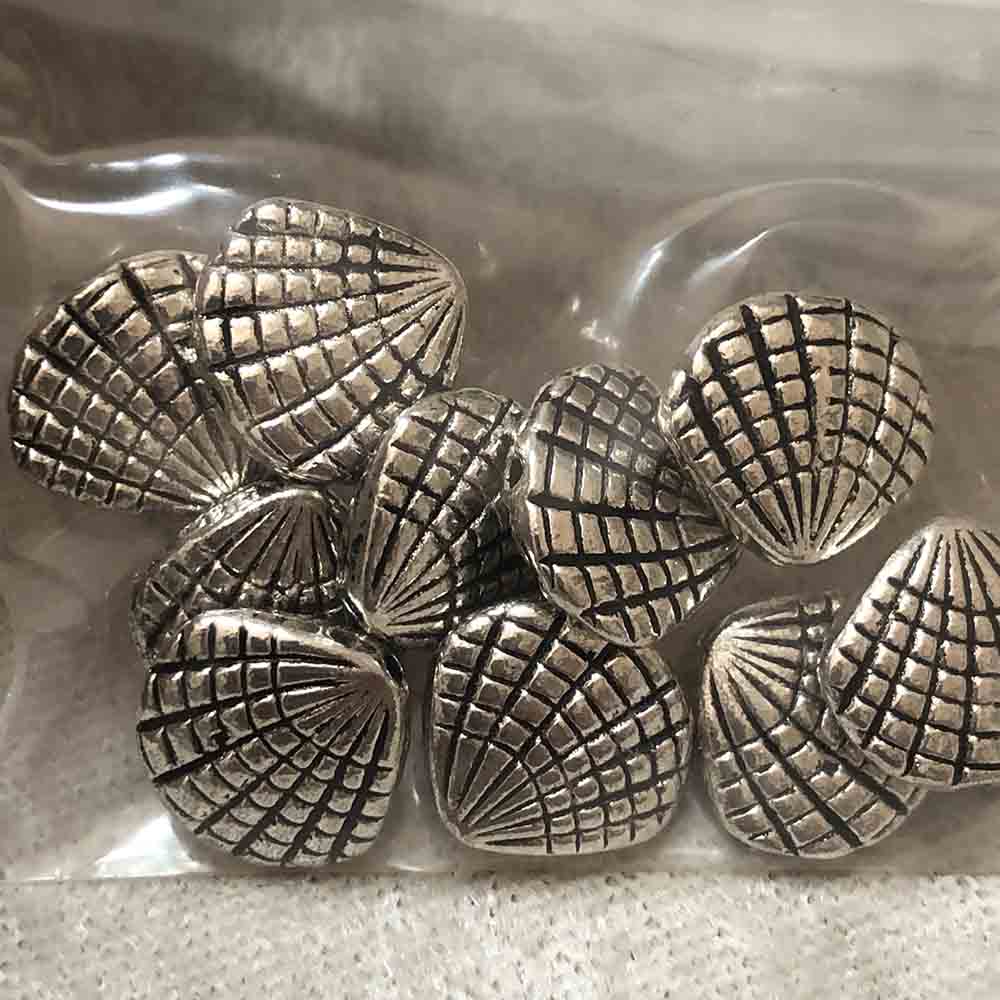 Pewter Large Clam Beads