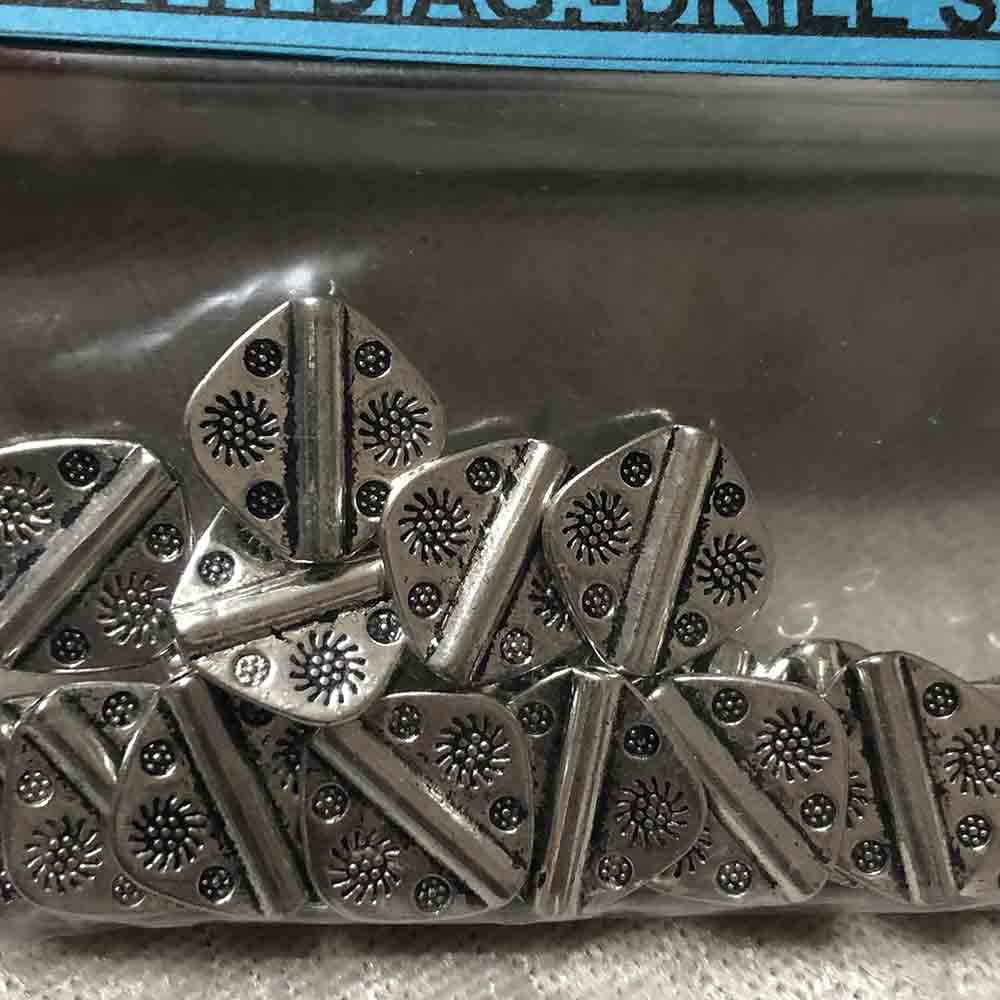 Pewter Diagonal Drilled Spacer Beads