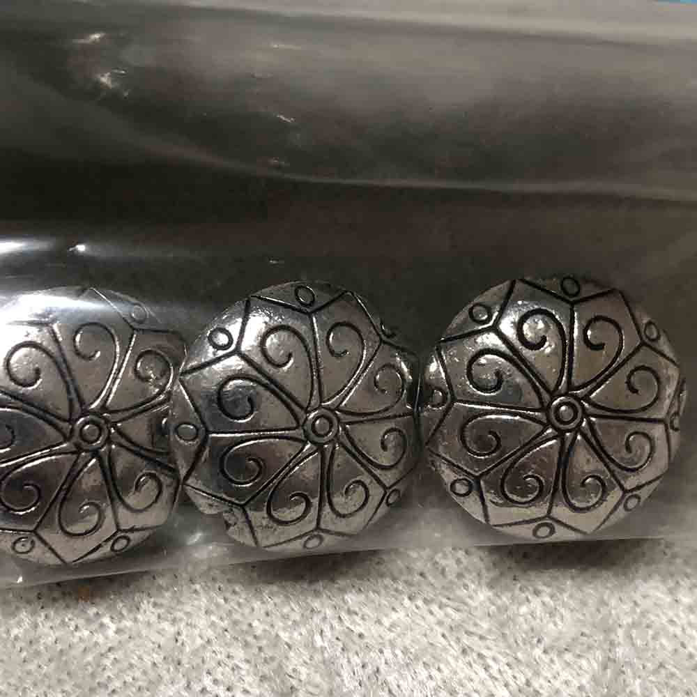 Pewter Carousell Puff Beads