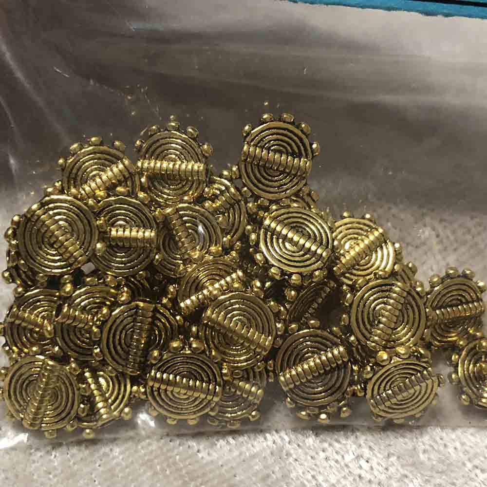 Gold Plated Bali Tiny Braided Rug Beads