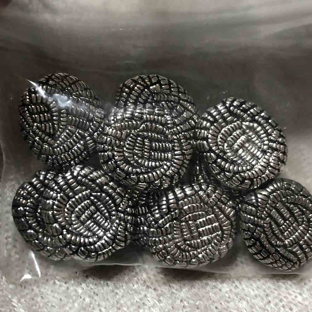 Pewter Covered Button Disc Beads