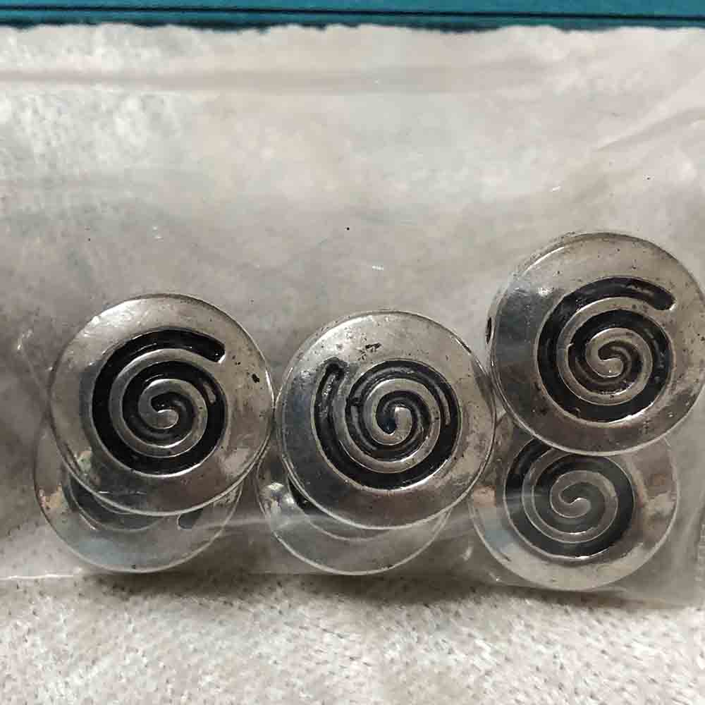 Pewter Medium Spiral Disc Beads