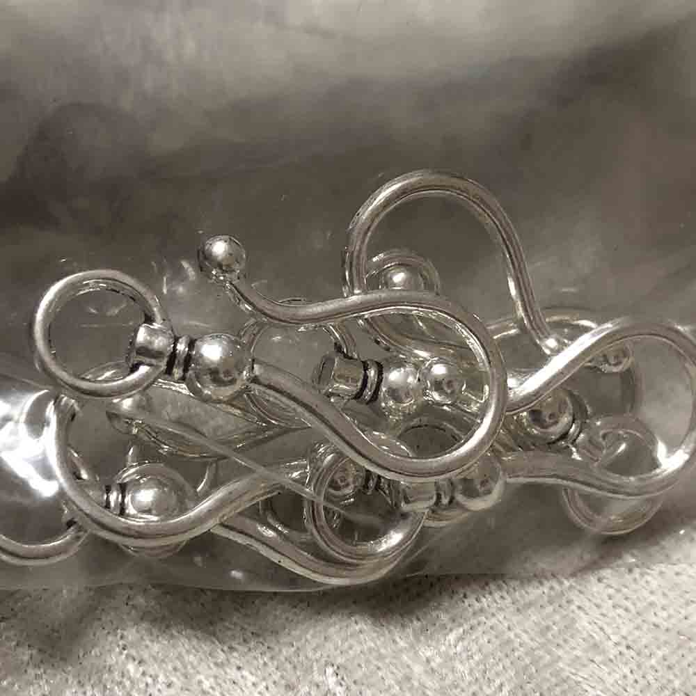 Polished Pewter Huge Hook & Eye Clasps