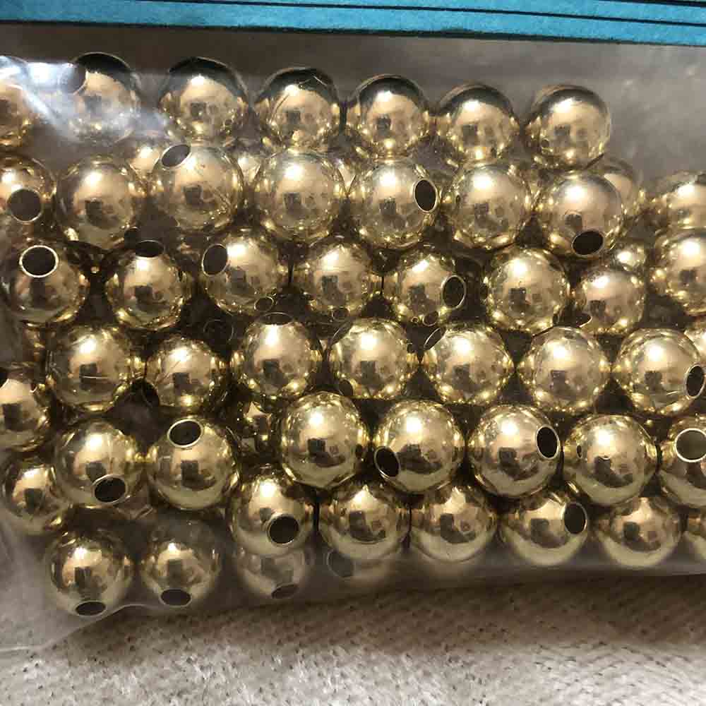 Gold Plated 6mm Round Metal Beads