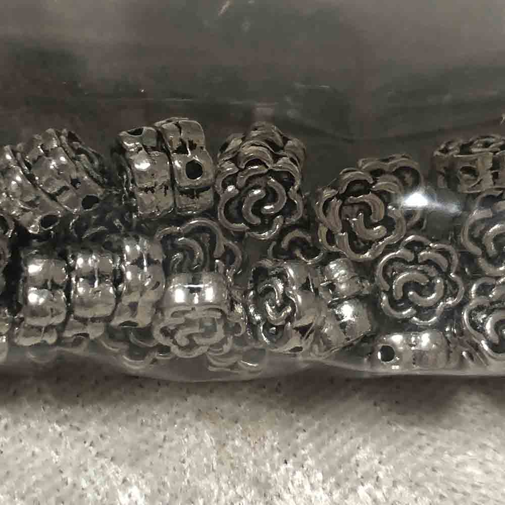 Pewter Tiny Rose Beads