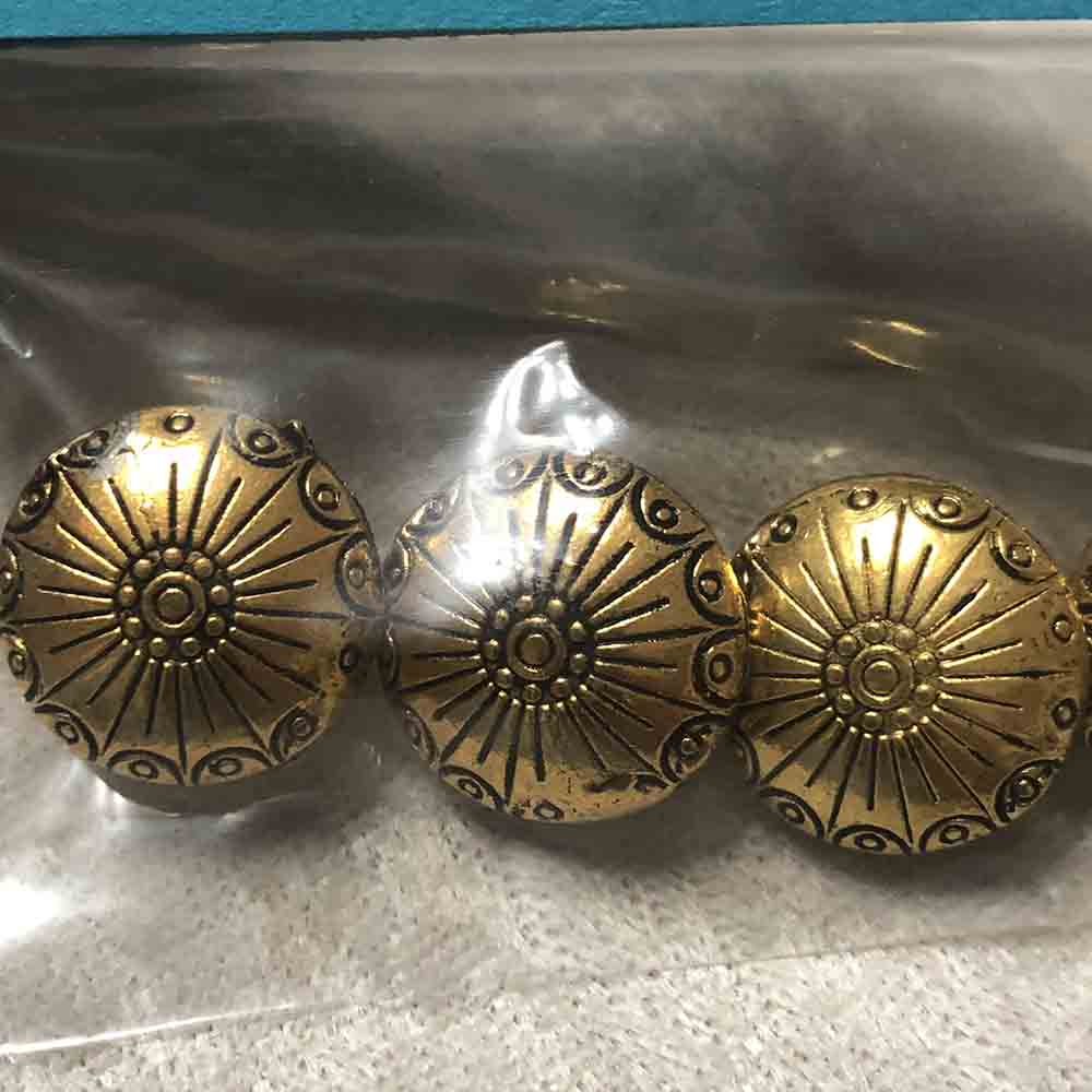 Gold Plated Bali Sun Puff Metal Beads