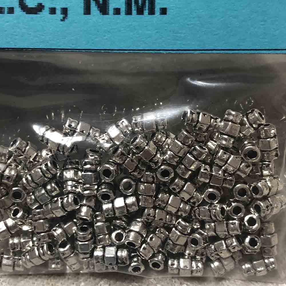 Pewter Tiny Squared Cylinder Metal Beads