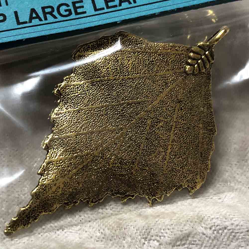 Gold Plated Large Leaf Pendant